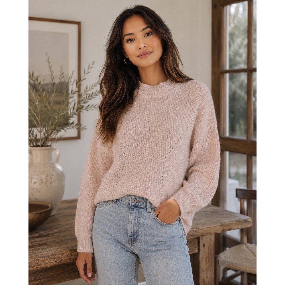 Central Park West Sweater Women Medium Pink Coquette Soft Girl Balletcore